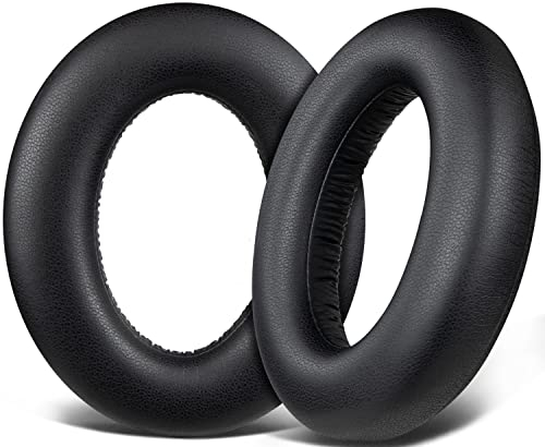 SOULWIT Protein Leather Earpads Replacement for Sennheiser Momentum 4 Over/Around Ear Wireless Headphones, Ear Pads Cushions with High-Density Noise Isolation Foam - Black