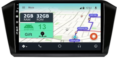 YUNTX Android 14 Autoradio für VW Passat b8 Magotan (2015-2018)-[Integriertes CarPlay/Android Auto/GPS]-10.1”IPS 2.5D Touchscreen-mit Kamera-DAB/Lenkradsteuerung/MirrorLink/Bluetooth 5.0/WiFi