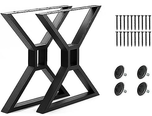 Set of 2 Steel Table Legs X Frame 71cm x 60 cm Heavy Duty Furniture Legs Dining Table Legs Bench Legs Computer Desk Legs Coffee Table Legs DIY Indusrtial