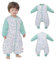 Baby Winter Schlafsack mit Füßen langen Ärmeln, Schlafsack Baby mit abnehmbaren Ärmeln,2.5tog Herbst Winter Schlafdecke für Säugling Kinder 1-3 Jahre alt von 70 bis 90 cm 100% Bio-Baumwolle Grün