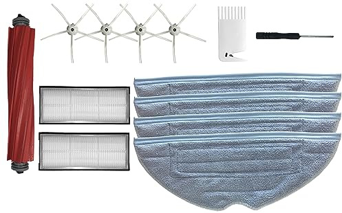 Comedes 13-teiliges Zubehör-Set für Xiaomi Roborock S7 S7+ S7 Plus S7 MaxV S7 Pro S7 MaxV Ultra T7 T7S Plus Saugroboter (Inkl. Seitenbürsten, Tücher, Hepa Filter, Hauptbürste, Sonderzubehör)