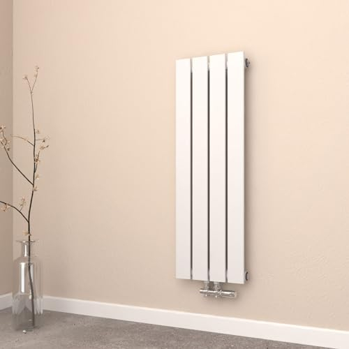 EMKE Heizkörper Klein 900x300mm, Vertikal Heizkörper Bad Flachheizkörper Mittelanschluss Design Paneelheizkörper Einlagig Wandheizkörper Weiß 403 Watt