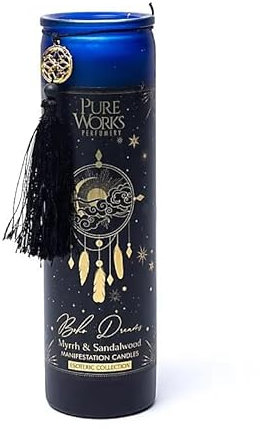 Manifestationskerze Boho Dreams im Glas mit Quaste - 300g