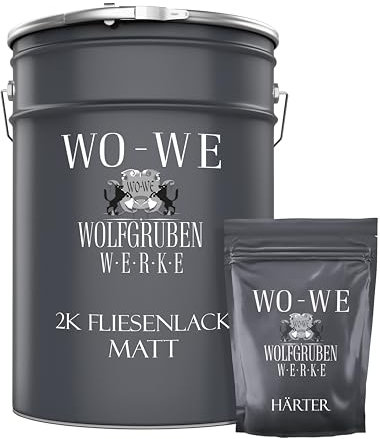 WO-WE Vernice per piastrelle Cucina Bagno OPACA Pittura a 2 componenti Resina Grigio argento 2,5Kg