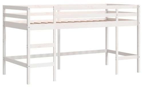vidaXL Letto Soppalco con Scala Bambini Bianco 90x190cm Massello Pino