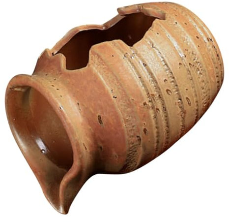 DIKACA Vintage Ceramic Fountain Jar for Indoor Outdoor Decor Elegant Waterfall Dispenser for Garden Courtyard Relaxing Flowing Water Feature for Fish Tanks Living Rooms No Pump Included