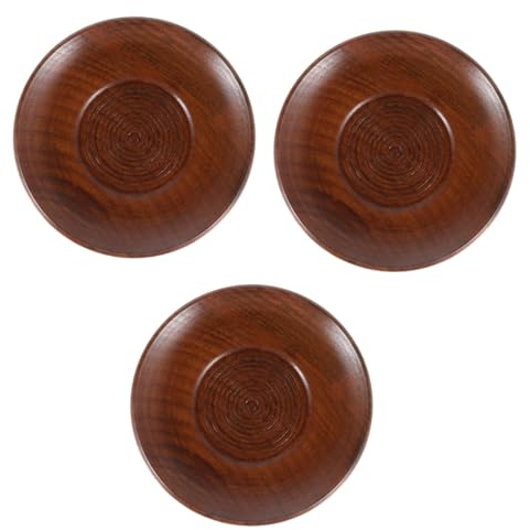 Cabilock 3 Piezas Plato de merienda Bebida de Cafe Tabla de Pastel de Oro Tetera Japonesa de Hierro Fundido no Posavasos Madera para Amigas Bonito vajilla portavasos de Madera Japón
