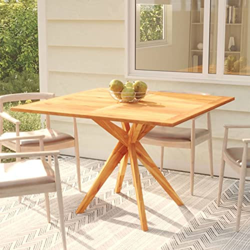 ShCuShan Gartentisch Outdoor MöBel Garten Tisch Balkontisch Wetterfest Terrassentisch 110x110x75 cm Massivholz Akazie 316257