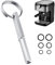 1 llave de cabeza ovalada con 6 anillos de goma, herramienta de reparación con llavero, herramienta de reparación de café, herramienta de reparación de cabeza ovalada, accesorios para cafetera