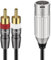 J&D Cable Divisor RCA a XLR, Desequilibrado XLR Macho a Doble RCA Macho Estéreo de Interconexión de Audio para Altavoz, Micrófono, Mezclador, AMP, 0,9 m