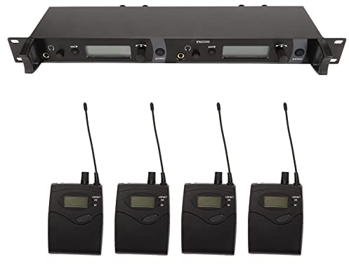 Inalámbrico de Monitorización de Auriculares, de Monitoreo de Escenario UHF con 4 Petacas para Estudio 100-240V (normativa Europea)