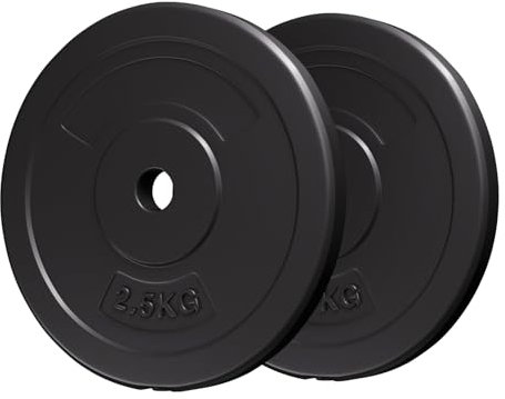 Geroe 1 Inch Weight Plates Set for Barbell Dumbbells, Weight from 2.5kg*2