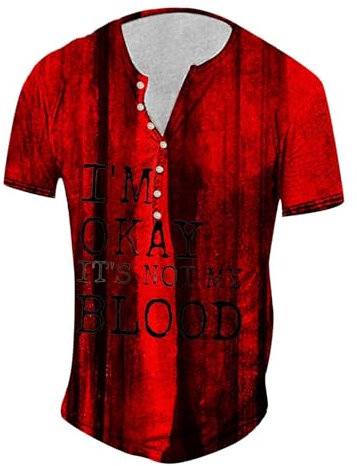 HUOQI Maglietta a maniche corte di Halloween con stampa 3D da uomo, maglietta di Halloween da uomo, t-shirt uomo uomo orologio nero, oro rosa, M