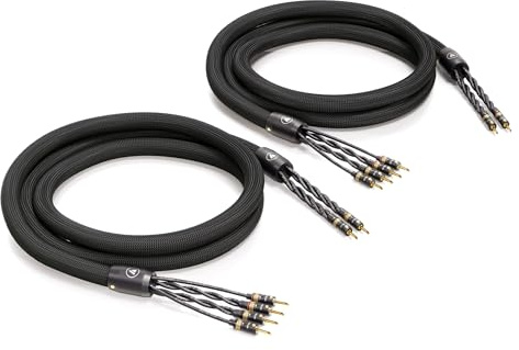 VIABLUE SC-6 AIR Silver BI-Wire * High-End Lautsprecherkabel * Handgefertigt * T8 Bananenstecker * Modell 2024 * 1 Paar * 250 cm * Splitter * AIRPIPES * 2.5 m
