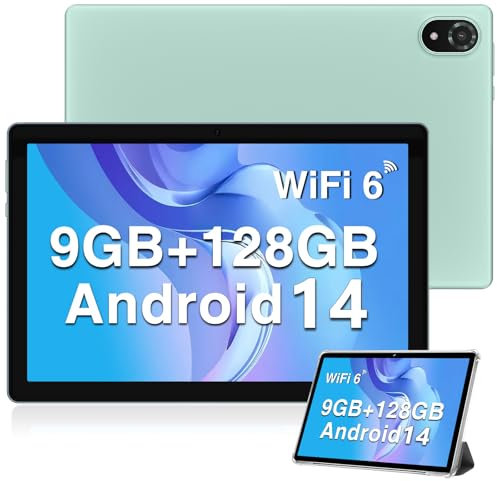 DOOGEE U10 Tablet 10 Zoll Android 14 2025, 9GB RAM + 128GB ROM (1TB TF) Kinder Tablet PC 1280 * 800 HD+ IPS Dual Camera, 5G WIFI6/ Face ID/Widevine L1/ BT 5.0/ OTG/ 5060mAh/ 8+5MP/ Type C