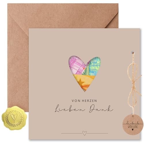 Sugeru Dankeskarten | Drücke Meinen Aufrichtigen Dank aus - VON HERZEN Lieben Dank Text,Karte Danke für die Person, der Sie am Meisten Danken Möchten für Freunde, Lehrer, Kollegen (Ⅲ)