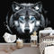 Papier Peint Panoramique Fantastique Animaux Loup Décoration Murale Moderne 400 x 280 cm Murale Salon D'Enfant Chambre à Coucher Maison Décoration Intérieure Gris Noir