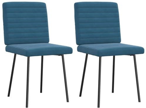 vidaXL Esszimmerstühle 2 STK. Blau Samt