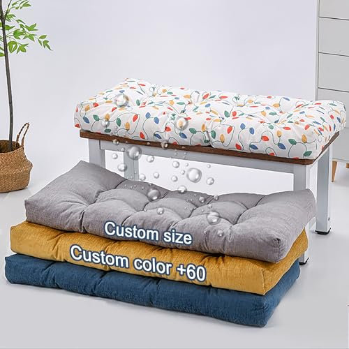XZQYYY Custom Bench Cushion outdoor waterproof with non-slip bottom fixing rope Suitable for garden benches swings patios dining tables benches indoors and sizes