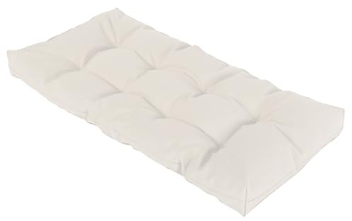 Generisch 8cm Polster Für Gartenmöbel Bank, Bankauflage Outdoor Sitzkissen Bank Innen Wetterfest, Rutschfestes Sitzpolster Outdoor Bank Bankkissen Polsterauflage Sitzauflage,Weiß,120x40x8cm