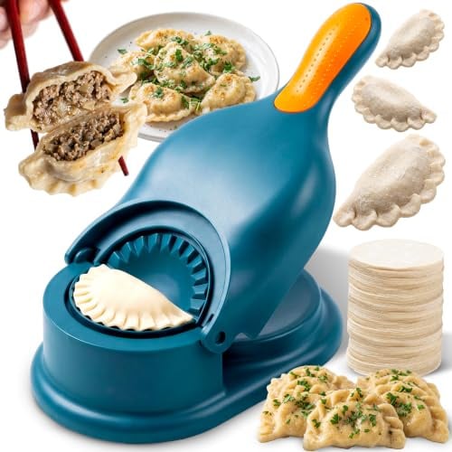 Retoo Knödelform 2 in 1, Teigtaschenformer, manuelle Teigpresse, Kunststoff | BPA-freier, antihaftbeschichtete Oberfläche, rutschfester Griff, für Ravioli, Wontons und Teigtaschen