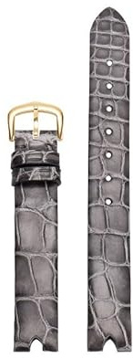 dongriuk Lederarmband für OMEGA De Ville Lederarmband V-förmige Öffnung Schraubstange Damenuhr(Dark grayg)