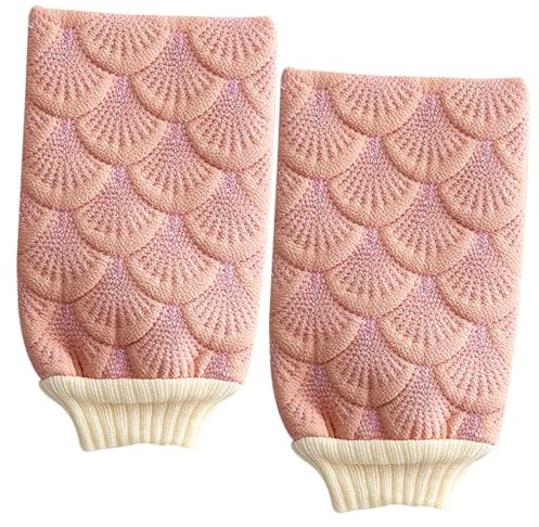 NIYANGLE 2pcs Mermaid Shower Mittens Bathing Scrubbers Exfoliating Gloves for Body Bathing Accessories