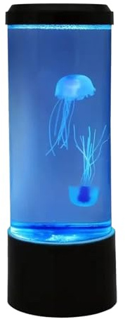Quallen-Aquarium-Lampe – Quallen-Simulationslampe, USB-Nachtlicht, 7 Farben, Umgebungsanzeige, Zylinderkörper, beruhigende LED-Bewegung mit realistischen Quallen für Wohnzimmer, Kinderzimmer
