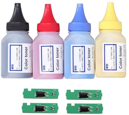 plplaaoo Universal Toner Nachfüllpulver Hochwertiger Drucker -Refill -Toner -Pulver -Set mehrere Farben für 404S -Tintenstrahldrucker Foto Drucker UV -Drucker 4 Flaschen PVC -Material