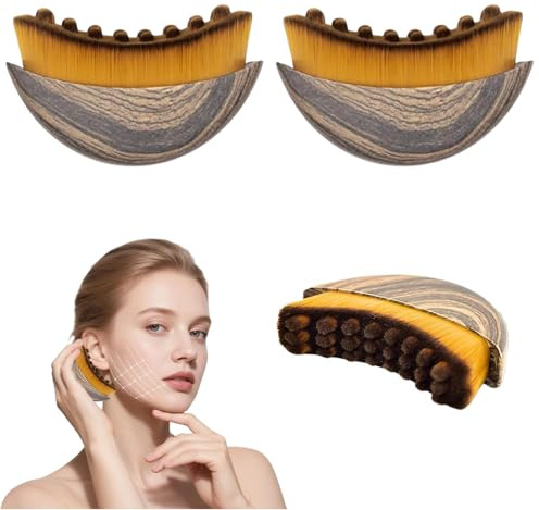 2 pezzi Pennello per Contorno, Drainage Face Brush, Contour Massager per Relieve Fatigue, Scolpire il Viso, Mento e Mascella