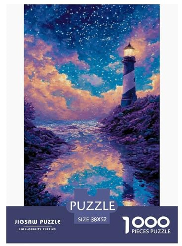 Leuchtturm 3D-Puzzle-Spiel 52x38cm/1000pcs, – Bildend & Entspannend, Einzigartige Hausdekoration, Familien-Geschenk