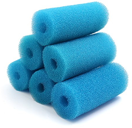 sourcing map 6 Stück 2,6 Zoll Durchmesser Aquarium Aquarium Vorfilter Schwammfilterpatronen Blau