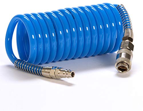 IMPLOTEX Druckluftschlauch Spiralschlauch Glattschlauch Länge 3 Meter, 5 Meter und 8 Meter - max.20bar, Druckluftschlauch:D6.5x10mm 5 Meter Spiralschlauch Schlauch