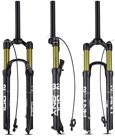Bike Suspension Fork MTB Bicycle Magnesium Alloy Suspension Front Fork 26/27.5/29 inch, Straight Steerer and Tapered Steerer Air Fork (Manual Lockout - Remote Lockout)