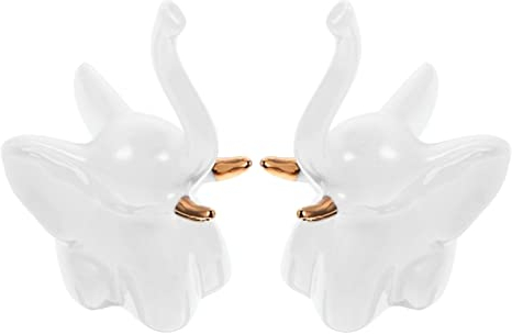 2pcs Weißer Elefant Ringhalter, Elefantengeschenke für Frauen, einzigartiger Ringständer Schmuckhalter Geschenk für Mama,Mädchen,Neuheit Elefant Geschenke Hochzeit Geburtstag