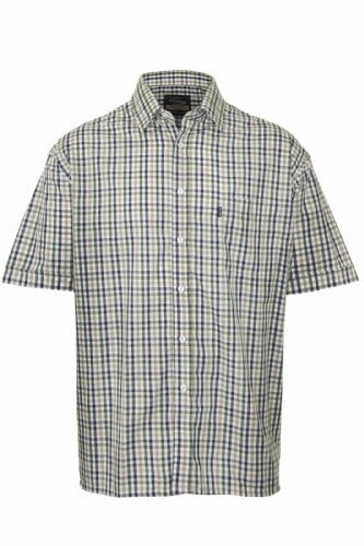 Champion Mens Doncaster Country Casual Short Sleeve Shirt Green Check 4XL