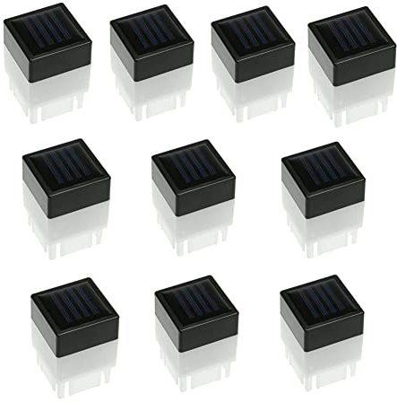 BIOSA Wasserdichte Solar Säulenleuchte Pfostenkappen Hell Home Solar Zaunpfosten Landschaft Lampe for Led-zaun,hölzerne Pfosten, Innenhöfe, Pavillons, Patio, Zaun Beleuchtung, 5 X 5cm