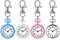 JewelryWe 4pcs Karabineruhr Taschenuhr mit Karabiner Schlüsselanhänger FOB Clip-on Quarzuhr Analog Uhr für Ärzte Krankenschwestern Sanitäter Köche Sport Unisex