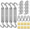 FZENeast Kit de fixation pour voile d'ombrage en acier inoxydable 304, support de voile d'ombrage pour voile d'ombrage carré et triangle (80 pièces)
