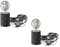 ledscom.de 2 Stück Tischlampe LITO, Schalter, schwarz, inkl. LED Lampe 370lm, extra-warmweiß