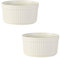 Cocotte Monoporzione Da Forno, 120ml, Terrines, Pirottini In Ceramica, Crema Catalana Ciotole-Bianco-Set di 2