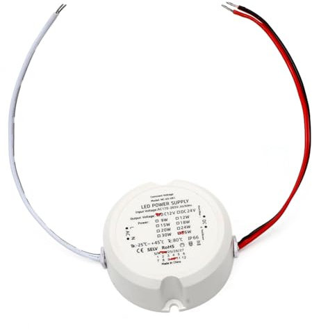 DASIAUTOEM LED Trafo 12V, Mini Netzteil 36W, 3A Mini Ring LED Netzteil Trafo, Kleiner Transformator 24V für LED Streifen, Kein LED Flimmern, Kein Rauschen, IP66 Wasserdicht