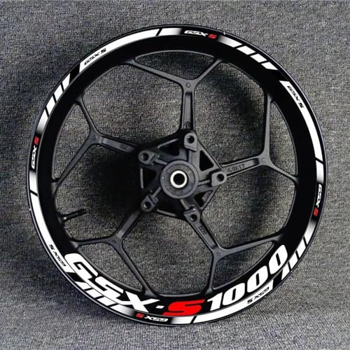 JAYWIS Moto Llantas Pegatinas Adhesivo Reflectante para Rueda De Motocicleta, Cinta Adhesiva para Llanta, para Suzuki GSXS1000 Gsx-s 1000 R Gsxs/1000/R/S1000/S Ruedas Calcomanías(Color 9)