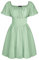 SCARLET DARKNESS Women's Medieval Dress Puff Sleeve Mini Bubble Dresses Square Neck Lace-up Front Pirate Costume Light Green M