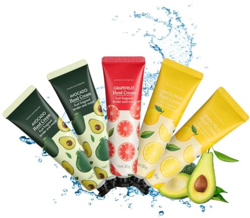 LOPHE Crema per le Mani, 5x30g Crema Mani Set Regalo Natale, Crema Mani per L'inverno, Non Unge, Lozione Extra Idratanti per le Mani Secche Screpolature Piede