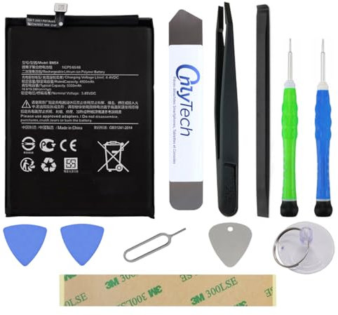OnlyTech - Batterie Premium de Remplacement pour Le Xiaomi Redmi Note 9T - 5000mAh - Qualité identique au modèle BM54 avec kit de réparation 10 Outils