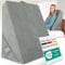 ELONEO Multifunktionales Keilkissen, Rückenkissen, Kniestütze, Beinstütze, Venenkissen für Couch und Sofa, Lesekissen, Größe W55 x H56 x L30. 5 cm, Grau