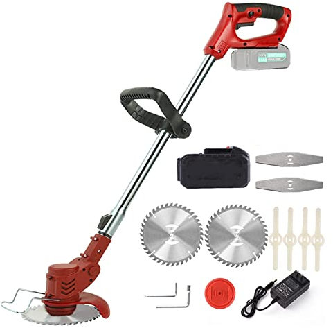 Débroussailleuse électrique sans fil 36Tv avec 3 types de lames sans fil désherbeur électrique coupe-herbe pelouse jardin élagage/coupe(1 Battery)