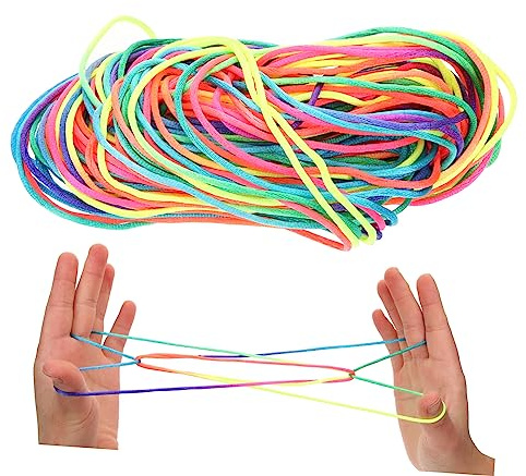 Garneck 20pièces Jeu De Ficelle pour Doigts Jeu De Ficelle Chinois pour Garçon Fille Extensibles pour Doigts Et Mains