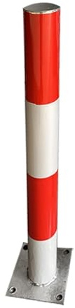 WOTZOV Paletto di Sicurezza in Metallo, paletto delimitatore del Traffico, paletto di Sicurezza con Nastro Riflettente, paletto in Acciaio Tubolare, palo di parcheggio con ，1pcs